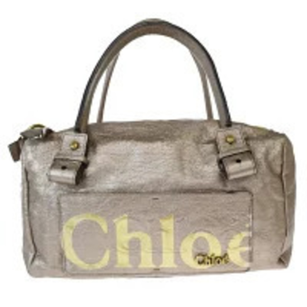 Chloe Canvas Handbag Metallic Beige